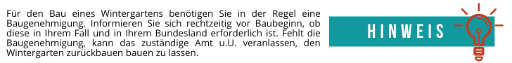 Wintergarten Baugenehmigung
