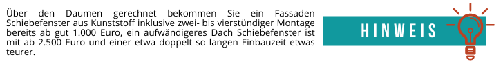 Schiebe-Fenster Kosten